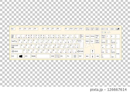 Computer keyboard illustration, beige color Computer keyboard illustration, beige color 126667614