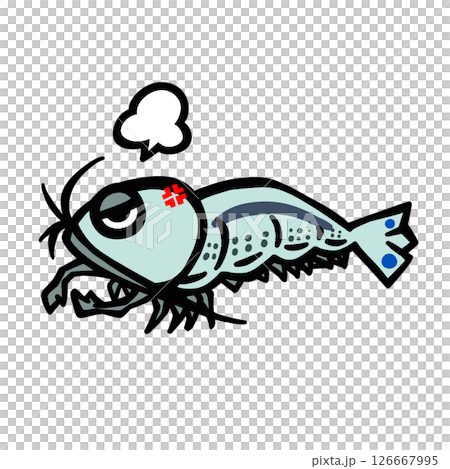 Simple illustration of an angry Yamato shrimp Simple illustration of an angry Yamato shrimp 126667995