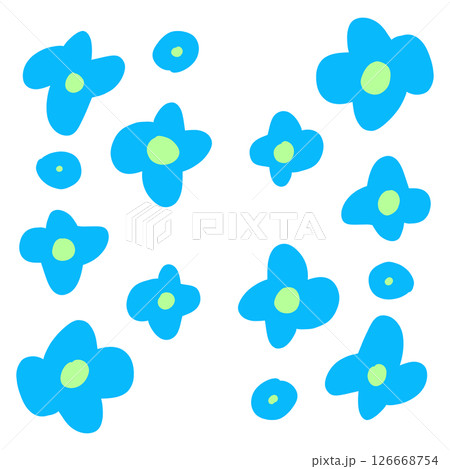 カラフルな花の線画 126668754