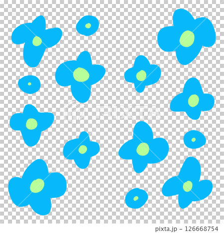 カラフルな花の線画 126668754