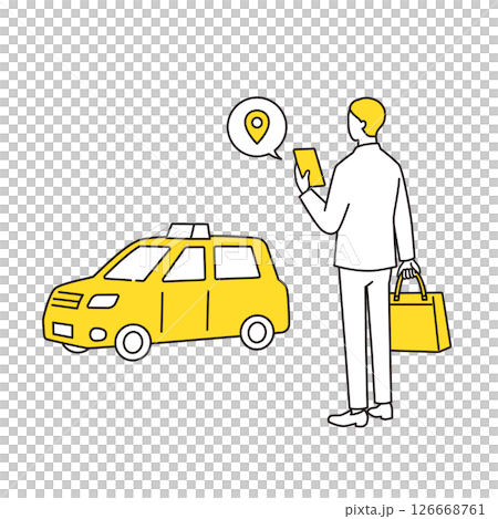 商人用智慧型手機叫計程車 商務包 126668761