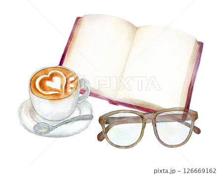 水彩イラスト 読書タイム 水彩イラスト 読書タイム 126669162