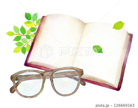 水彩イラスト　読書タイム 126669163