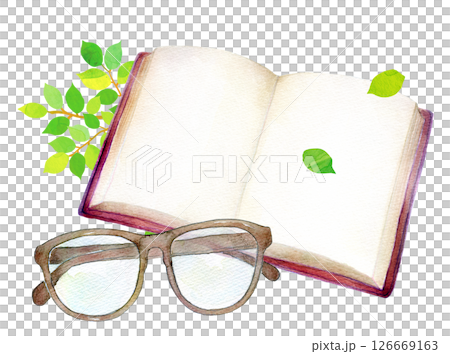 水彩イラスト　読書タイム 126669163