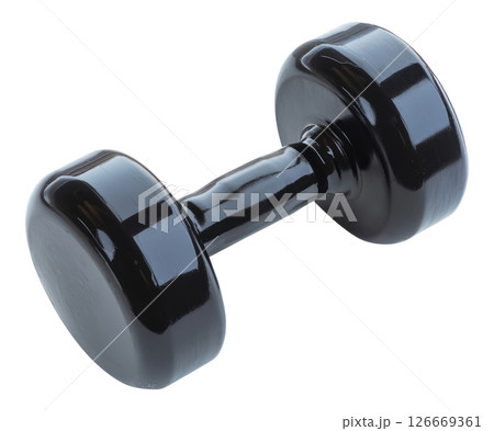 Black plastic dumbell 126669361