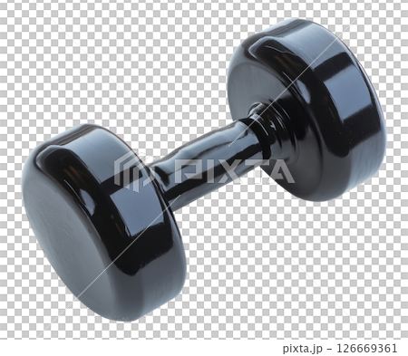 Black plastic dumbell 126669361