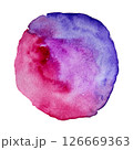 Violet Hand Drawn Watercolor Drops Round Banner 126669363