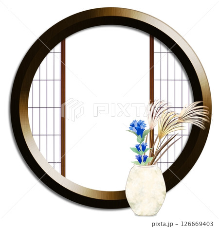 和室に飾られた秋の花 和室に飾られた秋の花 126669403