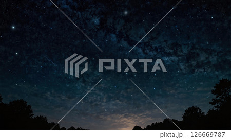 夕暮れの空に星が輝く 126669787