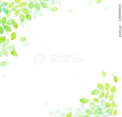 新緑の葉が舞う爽やかなイラスト素材 新緑の葉が舞う爽やかなイラスト素材 126669903