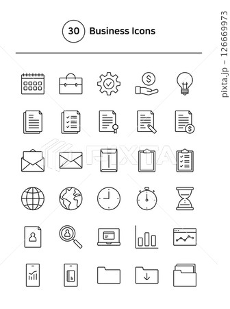 Business vector line icons set. 126669973