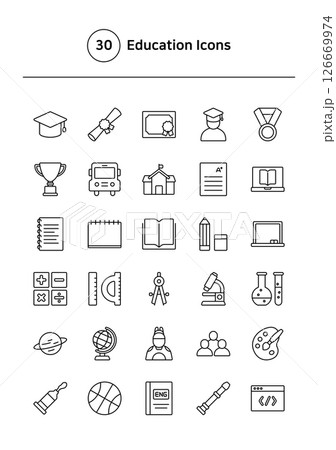 Education vector line icons set. 126669974