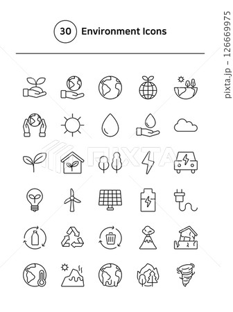 Environment vector line icons set. 126669975