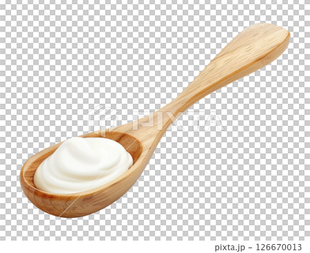 Wooden spoon with sour cream 126670013