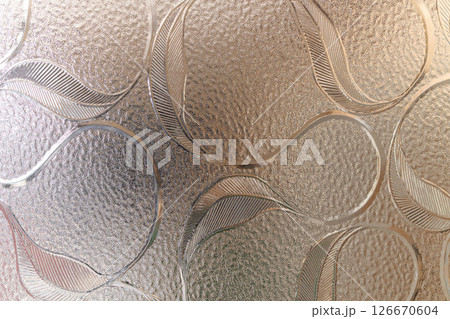 【レトロ素材】昭和レトロなすりガラス【岩手県】 126670604