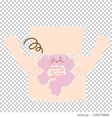 Character of an upset intestine in the stomach 126670660
