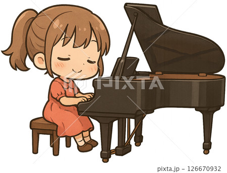 ピアノを弾く女の子 126670932