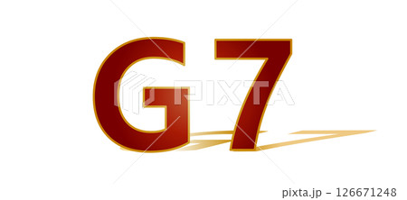 G7、赤とゴールドの力強いロゴ、アイキャッチ G7、赤とゴールドの力強いロゴ、アイキャッチ 126671248