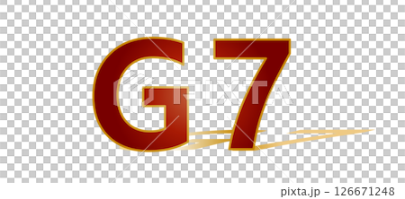 G7、赤とゴールドの力強いロゴ、アイキャッチ G7、赤とゴールドの力強いロゴ、アイキャッチ 126671248