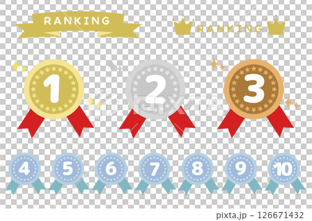 Ranking Medal Icon Set Top 10 Ranking Medal Icon Set Top 10 126671432