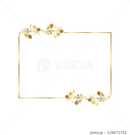 Golden warm gold border frame Golden warm gold border frame 126671792