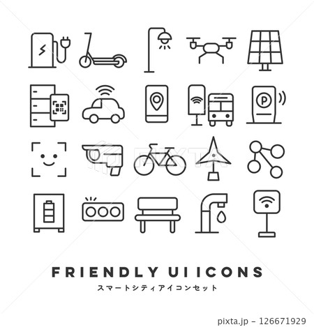 UIアイコンセット（スマートシティ） 126671929