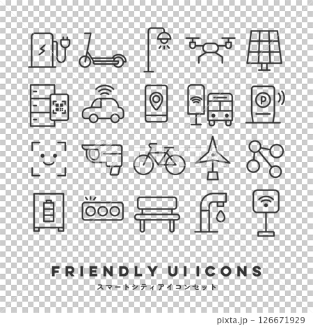 UIアイコンセット（スマートシティ） 126671929