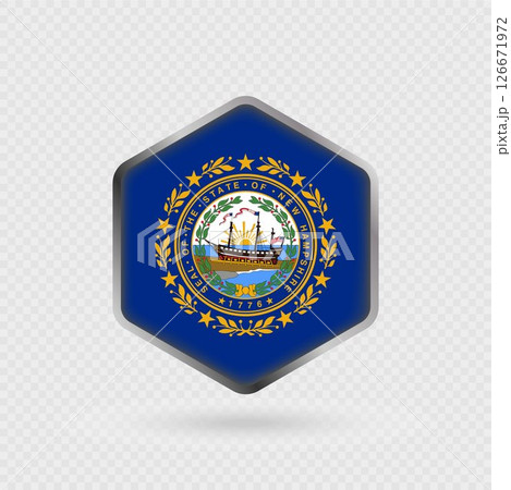 New Hampshire State Flag Icon in Hexagon Shape.のイラスト素材 [126671972] - PIXTA