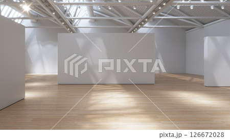 Sunlit Empty Gallery Space 126672028