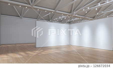 Spacious Empty Exhibition Hall 126672034