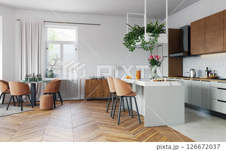 Modern Kitchen Dining Area Modern Kitchen Dining Area 126672037