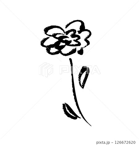 筆タッチの花の手描きイラスト 126672620