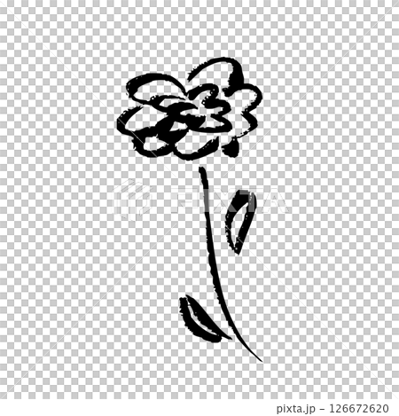 筆タッチの花の手描きイラスト 126672620