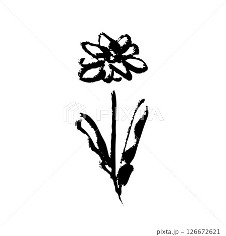筆タッチの花の手描きイラスト 126672621