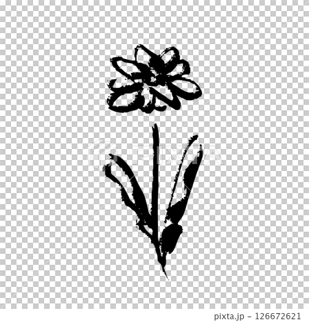 筆タッチの花の手描きイラスト 126672621