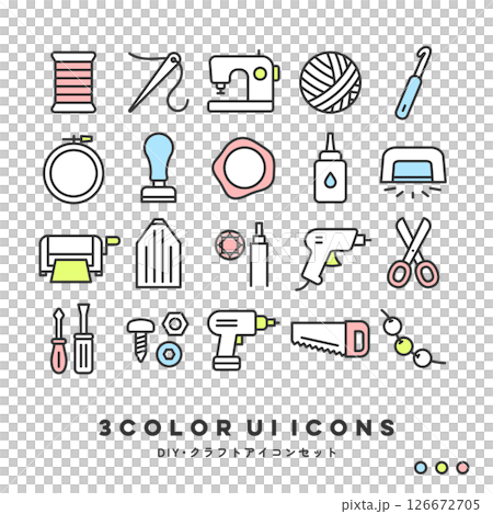 3 色圖示集（DIY/工藝） 126672705