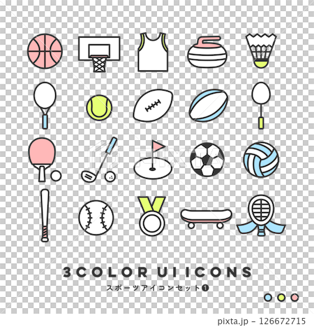 3色アイコンセット（スポーツ①） 126672715