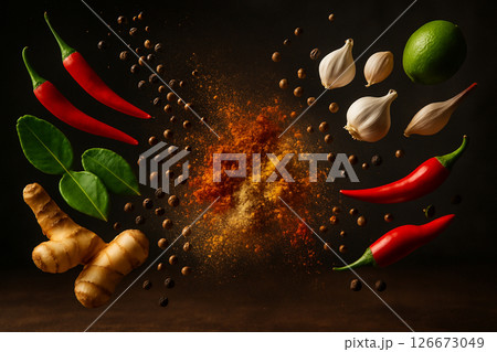 Thai Spices Burst in Dark Culinary Scene Thai Spices Burst in Dark Culinary Scene 126673049