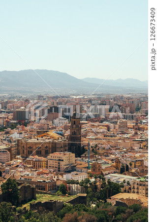Scenic cityscape of historic architecture and urban sprawl. Scenic cityscape of historic architecture and urban sprawl. 126673409