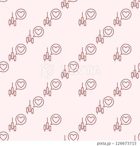 Speech Bubble with Heart and Candle Chart vector Finance Love linear seamless pattern Speech Bubble with Heart and Candle Chart vector Finance Love linear seamless pattern 126673715
