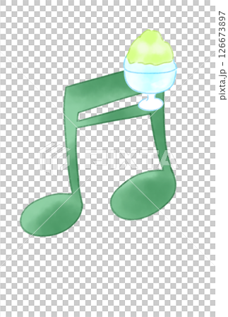 Musical note with shaved ice Musical note with shaved ice 126673897