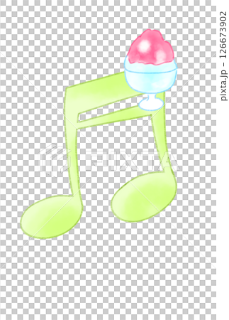 Musical note with shaved ice Musical note with shaved ice 126673902