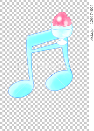 Musical note with shaved ice 126674004