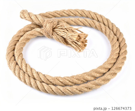 Natural Brown Fiber Rope with Rough Texture 126674373