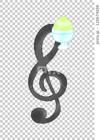 Treble clef with shaved ice Treble clef with shaved ice 126674886