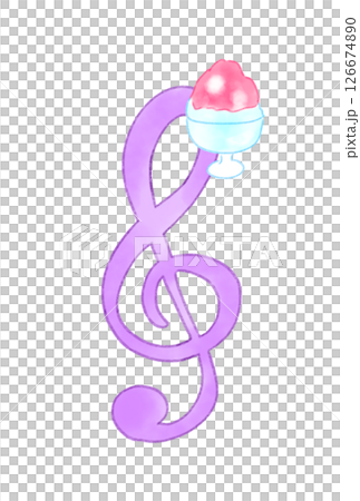 Treble clef with shaved ice Treble clef with shaved ice 126674890