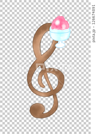 Treble clef with shaved ice 126674891