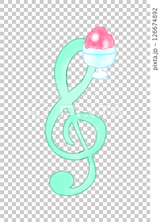 Treble clef with shaved ice Treble clef with shaved ice 126674892