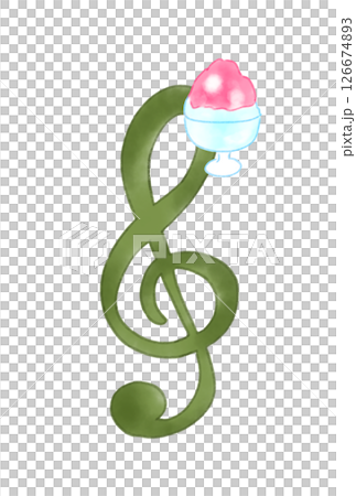 Treble clef with shaved ice Treble clef with shaved ice 126674893