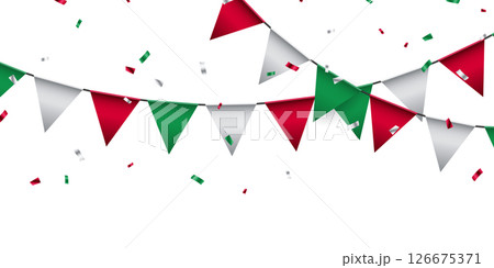 Colorful party flags background vector illustration for celebration. 126675371